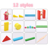 Kids Wooden Domino Institution Accessories Organ Blocks Rainbow Jigsaw Dominoes Montessori Educational Wood Toys